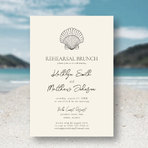 Invitación Moderno ensayo Shell Beach Ocean Boda Brunch