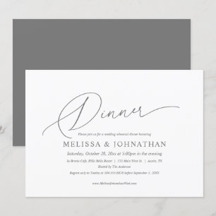 Invitación Moderno ensayo simple, Boda y cena