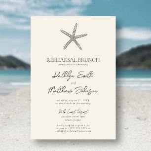 Invitación Moderno ensayo Starfish Beach Wedding Brunch