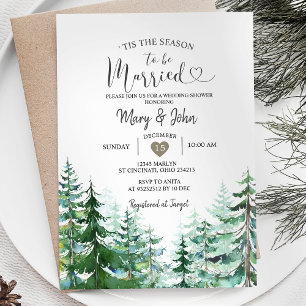 Invitación Moderno Es temporada de casamiento con Pine Trees