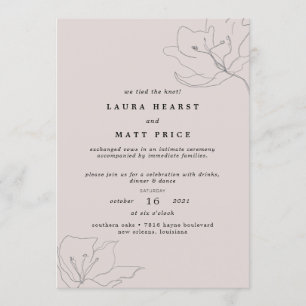 Invitación Moderno Escape Floral de Rosa Pálido Delicado
