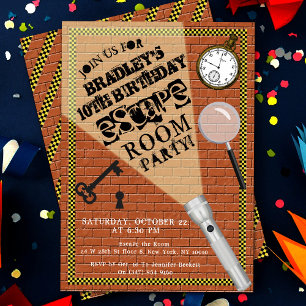 Invitación Moderno Escape Room Fiesta Cualquier Cumpleaños de