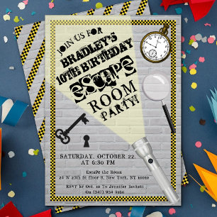 Invitación Moderno Escape Room Fiesta Cualquier Cumpleaños de