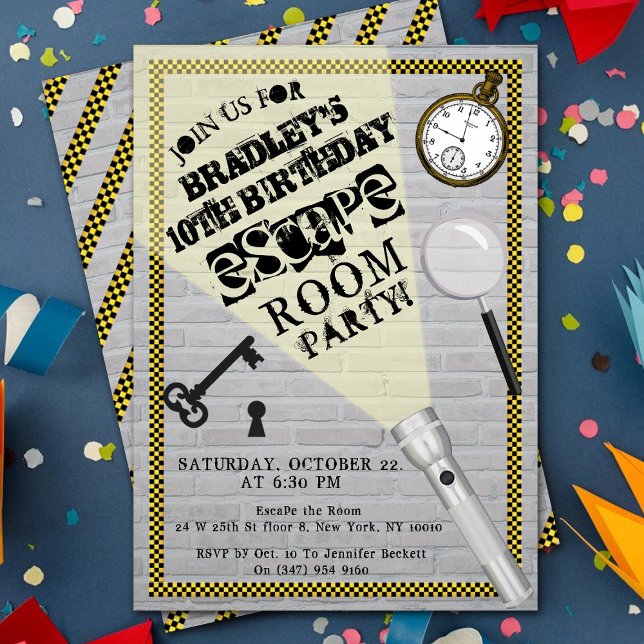 Invitación Moderno Escape Room Fiesta Cualquier Cumpleaños de (Subido por el creador)