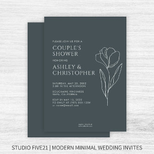 Invitación Moderno espacio floral de tracción ducha de matrim