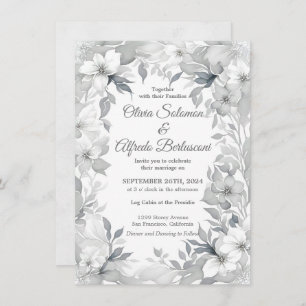 Invitación Moderno estilo Dusty plata elegante estilo Boda In