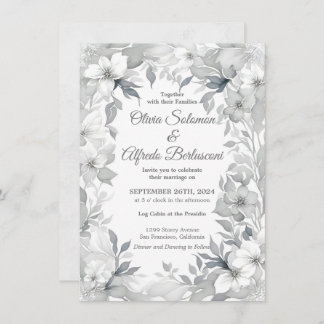 Invitación Moderno estilo Dusty plata elegante estilo Boda In