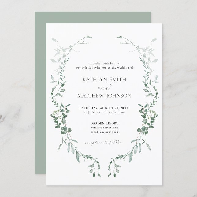 Invitación Moderno Eucalyptus Greenery Elegante Boda Jardín (Subido por el creador)