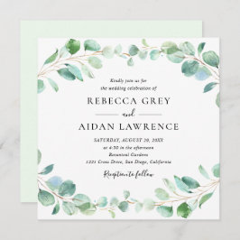 Invitación Moderno Eucalyptus Greenery Foliage Boda Square