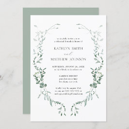 Invitación Moderno Eucalyptus Greenery Jardín Ensayo Brunch