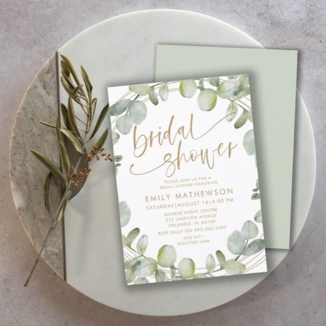 Invitación Moderno Eucalyptus Sage Green Bridal Shower (Subido por el creador)