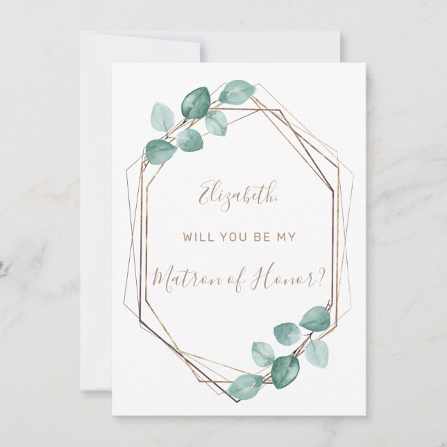 Invitación Moderno Eucalyptus Watercolor Café Script Boda (Anverso)