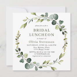 Invitación Moderno Eucalyptus Wreath Frame BRIDAL LUNCHEON