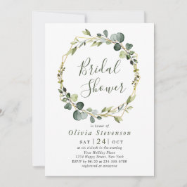 Invitación Moderno Eucalyptus Wreath Frame Bridal Shower Boho