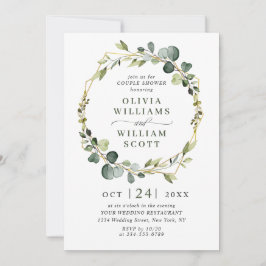 Invitación Moderno Eucalyptus Wreath Frame COUPLE SHOWER Boho