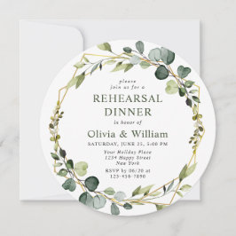 Invitación Moderno Eucalyptus Wreath Frame REHEARSAL CENA