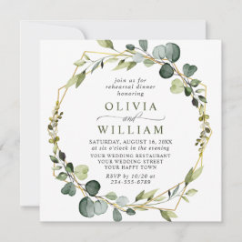 Invitación Moderno Eucalyptus Wreath Frame REHEARSAL CENA