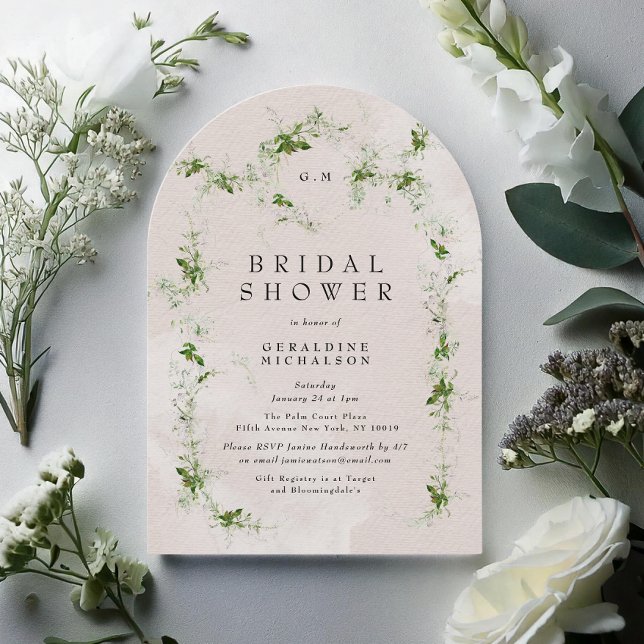 Invitación Moderno Eucalyptus Wreath Monograma Bridal Ducha (Subido por el creador)