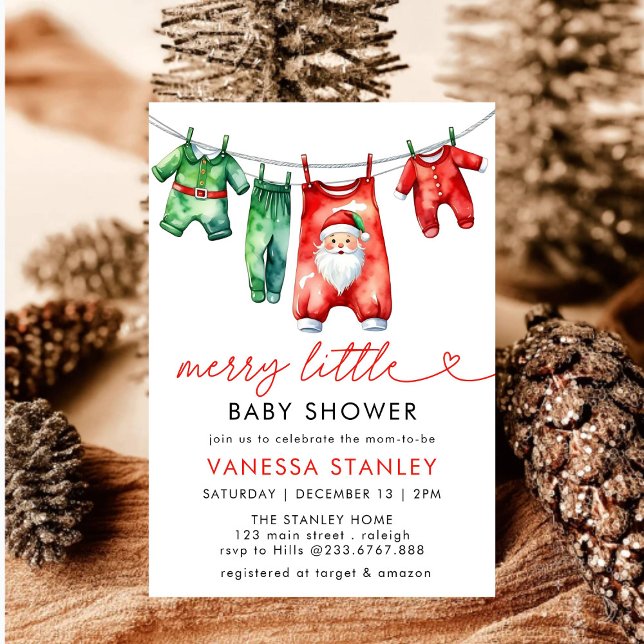 Invitación Moderno Feliz Navidades Santa Baby Shower (Subido por el creador)