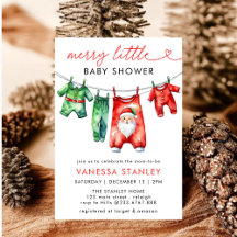 Moderno Feliz Navidades Santa Baby Shower