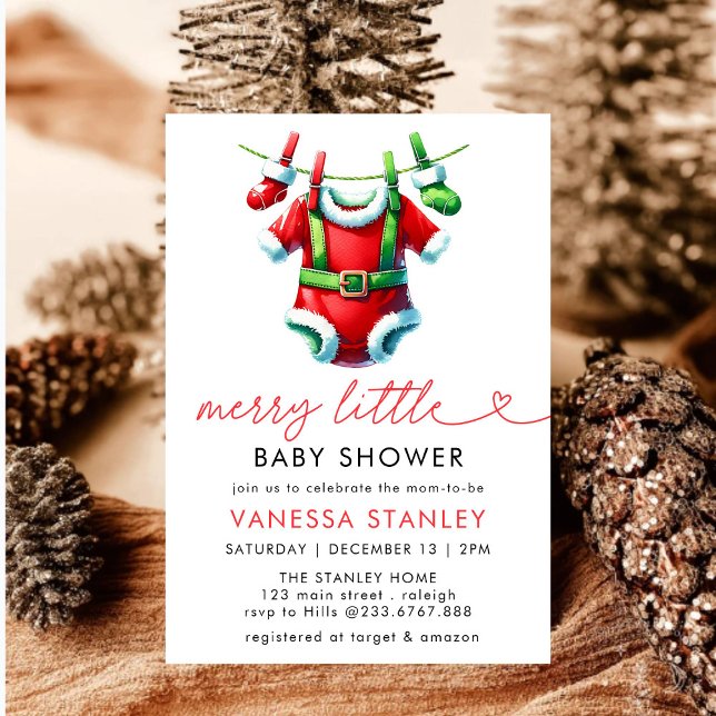 Invitación Moderno Feliz Navidades Santa Baby Shower (Subido por el creador)