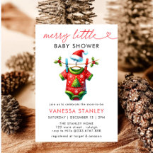 Moderno Feliz Navidades Santa Baby Shower