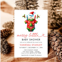 Moderno Feliz Navidades Santa Baby Shower