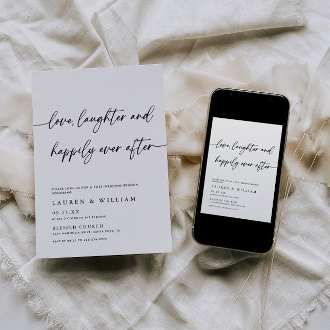 Invitación Moderno Feliz Nunca Después De Un Brunch Post Boda (Subido por el creador)