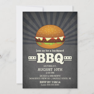 Invitación Moderno Fiesta de barbacoa de pizarra