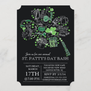 Invitación Moderno Fiesta de cena en St. Patrick's Day Bash