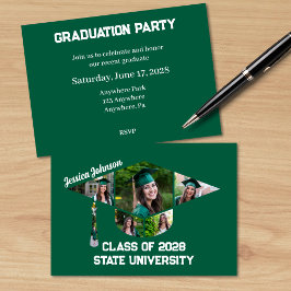 Invitación Moderno Fiesta de Collage de fotos de forma de gra