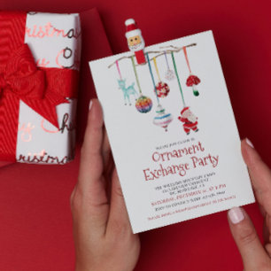 Invitación Moderno Fiesta de intercambio de ornamentos de col