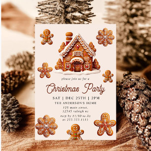 Invitación Moderno Fiesta de Navidades de Gingerbread House