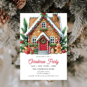 Invitación Moderno Fiesta de Navidades de Gingerbread House