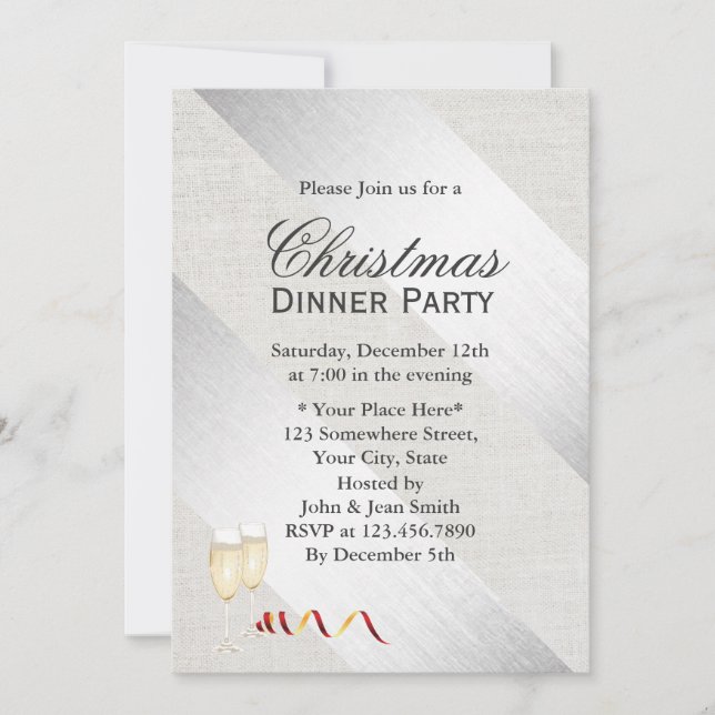 Invitación Moderno Fiesta de Navidades de línea con clase de  (Anverso)