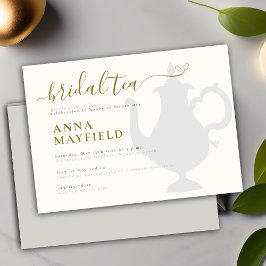 Invitación Moderno Fiesta de té de oro blanco negro mínimo
