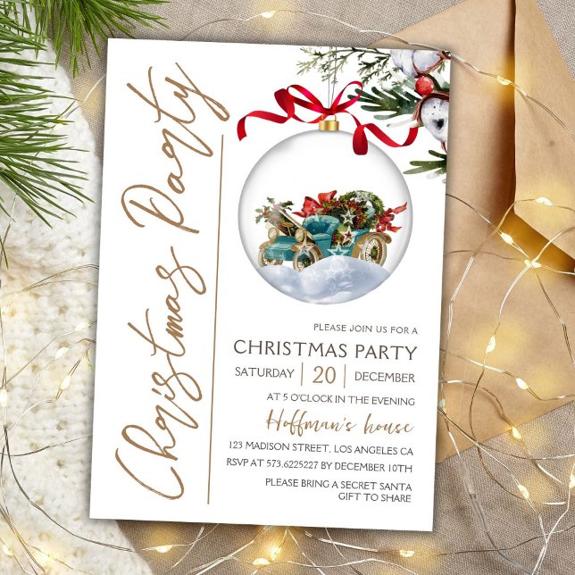 Invitación Moderno Fiesta elegante de Navidades con guiones d (Subido por el creador)