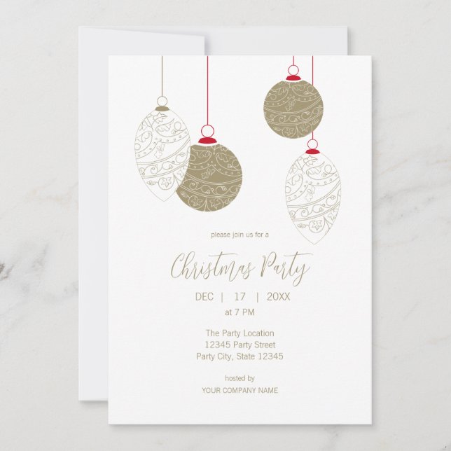 Invitación Moderno Fiesta elegante de Navidades de negocios (Anverso)