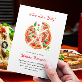 Invitación Moderno Fiesta italiano de pizza Slice Slice Baby