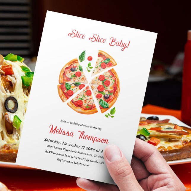 Invitación Moderno Fiesta italiano de pizza Slice Slice Baby  (Subido por el creador)