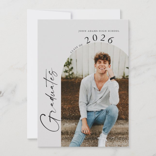 Invitación Moderno Fiesta Mínimo De Dos Fotografías De Dos Gr (Anverso)