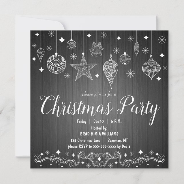 Invitación Moderno Fiesta Rustic Elegant Navidades de vacacio (Anverso)