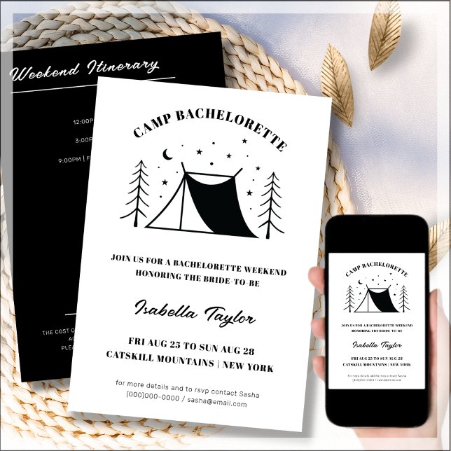 Invitación Moderno fin de semana de bachillerato de camping (Subido por el creador)