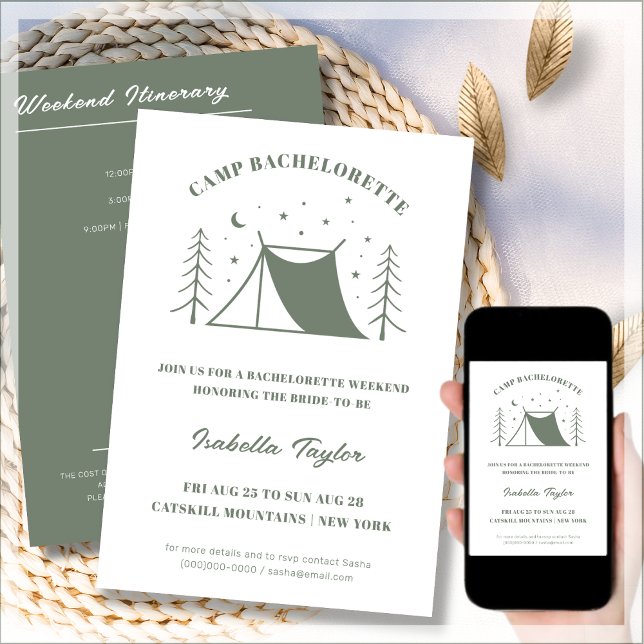 Invitación Moderno fin de semana de bachillerato de camping (Subido por el creador)