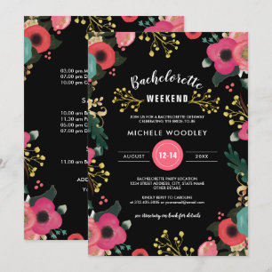 Invitación Moderno fin de semana de soltera floral