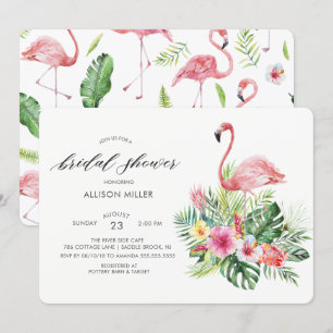 Invitación Moderno Flamingo Tropical Ducha de novia Invitació