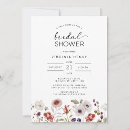 Invitación Moderno Floral Boho Bridal Shower