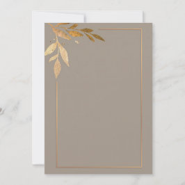 Invitación Moderno floral dorado y marco
