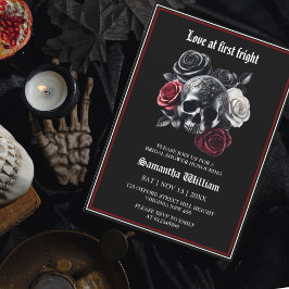 Invitación Moderno Floral Skull Halloween Bridal Shower
