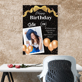 Invitación moderno foto de cumpleaños en blanco y negro